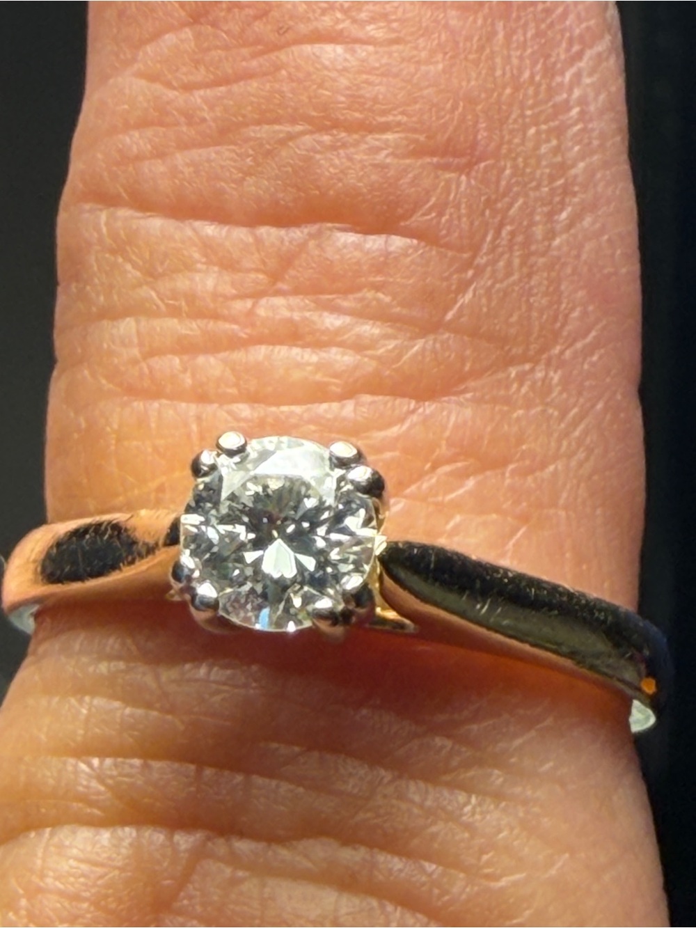 Beautiful .42 carat Classic Solitaire Diamond Ring in 14k yellow Gold